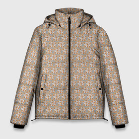 Мужская зимняя куртка 3D с принтом Лисы узор в Тюмени, верх — 100% полиэстер; подкладка — 100% полиэстер; утеплитель — 100% полиэстер | длина ниже бедра, свободный силуэт Оверсайз. Есть воротник-стойка, отстегивающийся капюшон и ветрозащитная планка. 

Боковые карманы с листочкой на кнопках и внутренний карман на молнии. | лисички | лисы | паттерн | текстура | узор