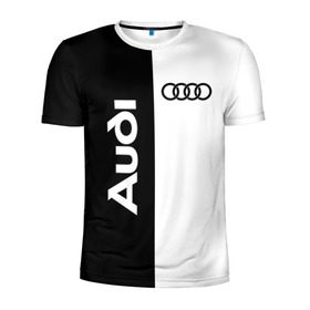 Мужская футболка 3D спортивная с принтом Audi в Тюмени, 100% полиэстер с улучшенными характеристиками | приталенный силуэт, круглая горловина, широкие плечи, сужается к линии бедра | ауди | кольца | лого