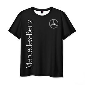 Мужская футболка 3D с принтом Mercedes-Benz в Тюмени, 100% полиэфир | прямой крой, круглый вырез горловины, длина до линии бедер | benz | mercedes | mercedes benz | бенц | мерс | мерседес