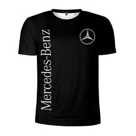 Мужская футболка 3D спортивная с принтом Mercedes-Benz в Тюмени, 100% полиэстер с улучшенными характеристиками | приталенный силуэт, круглая горловина, широкие плечи, сужается к линии бедра | benz | mercedes | mercedes benz | бенц | мерс | мерседес