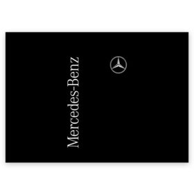 Поздравительная открытка с принтом Mercedes-Benz в Тюмени, 100% бумага | плотность бумаги 280 г/м2, матовая, на обратной стороне линовка и место для марки
 | benz | mercedes | mercedes benz | бенц | мерс | мерседес