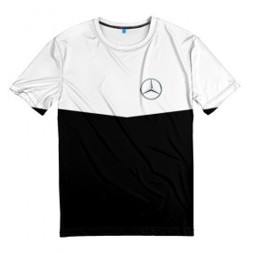 Мужская футболка 3D с принтом MERCEDES BENZ SPORT в Тюмени, 100% полиэфир | прямой крой, круглый вырез горловины, длина до линии бедер | mercedes | марка | машины | мерседес
