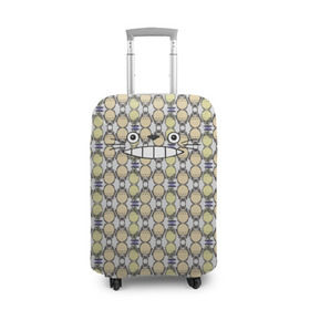 Чехол для чемодана 3D с принтом Тоторо улыбка в Тюмени, 86% полиэфир, 14% спандекс | двустороннее нанесение принта, прорези для ручек и колес | totoro | тоторо | узор | улыбка