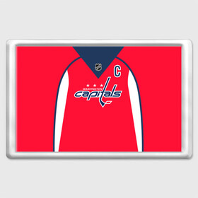 Магнит 45*70 с принтом Ovechkin Washington Capitals Red в Тюмени, Пластик | Размер: 78*52 мм; Размер печати: 70*45 | овечкин | ови