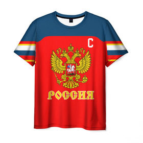Мужская футболка 3D с принтом Овечкин Сборная России по хоккею в Тюмени, 100% полиэфир | прямой крой, круглый вырез горловины, длина до линии бедер | Тематика изображения на принте: 