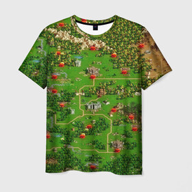 Мужская футболка 3D с принтом Карта в Тюмени, 100% полиэфир | прямой крой, круглый вырез горловины, длина до линии бедер | game | heroes | maps | герои | игромания | игры | карты