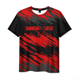 Мужская футболка 3D с принтом RAINBOW SIX SIEGE OUTBREAK в Тюмени, 100% полиэфир | прямой крой, круглый вырез горловины, длина до линии бедер | Тематика изображения на принте: rainbow | rainbow six | siege | six | игры | шутер