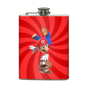 Фляга с принтом Super Mario в Тюмени, металлический корпус | емкость 0,22 л, размер 125 х 94 мм. Виниловая наклейка запечатывается полностью | Тематика изображения на принте: nintendo | марио | нинтендо