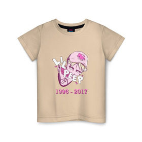 Детская футболка хлопок с принтом LiL PEEP в Тюмени, 100% хлопок | круглый вырез горловины, полуприлегающий силуэт, длина до линии бедер | лил пип