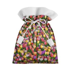 Подарочный 3D мешок с принтом Разноцветные тюльпаны в Тюмени, 100% полиэстер | Размер: 29*39 см | Тематика изображения на принте: 8 марта | tulip | белый | букет | желтый | зеленый | красный | паттерн | розовый | тюльпан | тюльпанчики | цветок | цветочки | цветы