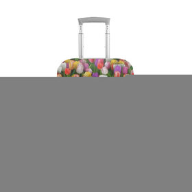 Чехол для чемодана 3D с принтом Разноцветные тюльпаны в Тюмени, 86% полиэфир, 14% спандекс | двустороннее нанесение принта, прорези для ручек и колес | 8 марта | tulip | белый | букет | желтый | зеленый | красный | паттерн | розовый | тюльпан | тюльпанчики | цветок | цветочки | цветы
