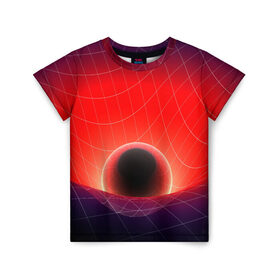 Детская футболка 3D с принтом Космическая планета в Тюмени, 100% гипоаллергенный полиэфир | прямой крой, круглый вырез горловины, длина до линии бедер, чуть спущенное плечо, ткань немного тянется | nebula | space | star | астрономия | вселенная | звезды | космический | космос | планеты