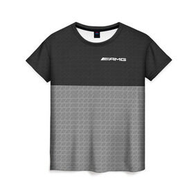Женская футболка 3D с принтом AMG SPORT в Тюмени, 100% полиэфир ( синтетическое хлопкоподобное полотно) | прямой крой, круглый вырез горловины, длина до линии бедер | mercedes | марка | машины | мерседес