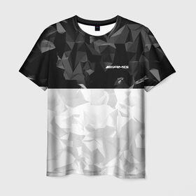 Мужская футболка 3D с принтом AMG SPORT в Тюмени, 100% полиэфир | прямой крой, круглый вырез горловины, длина до линии бедер | 