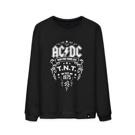 Мужской свитшот хлопок с принтом AC/DC run for your life в Тюмени, 100% хлопок |  | ac dc | acdc ас дс | асдс