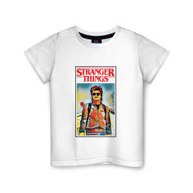 Детская футболка хлопок с принтом Stranger Things в Тюмени, 100% хлопок | круглый вырез горловины, полуприлегающий силуэт, длина до линии бедер | stranger things | очень странные дела