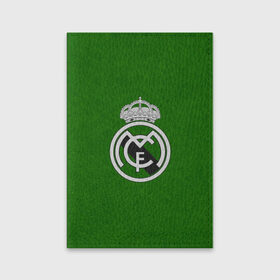 Обложка для паспорта матовая кожа с принтом FC Real Madrid в Тюмени, натуральная матовая кожа | размер 19,3 х 13,7 см; прозрачные пластиковые крепления | Тематика изображения на принте: football | soccer | реал мадрид