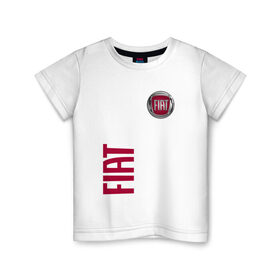 Детская футболка хлопок с принтом Fiat в Тюмени, 100% хлопок | круглый вырез горловины, полуприлегающий силуэт, длина до линии бедер | Тематика изображения на принте: 