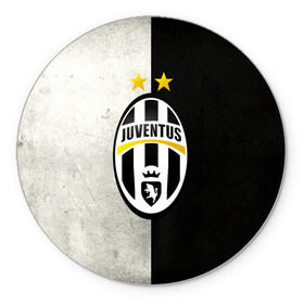 Коврик круглый с принтом Juventus FC в Тюмени, резина и полиэстер | круглая форма, изображение наносится на всю лицевую часть | juve | италия | клуб | фк | футбол | футбольный | ювентус