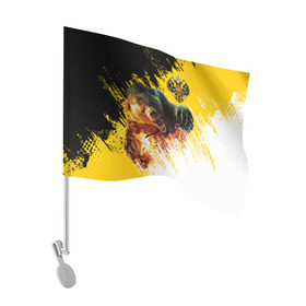 Флаг для автомобиля с принтом Имперский флаг и медведь в Тюмени, 100% полиэстер | Размер: 30*21 см | Тематика изображения на принте: russian bear | герб | россия