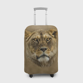 Чехол для чемодана 3D с принтом Львица в Тюмени, 86% полиэфир, 14% спандекс | двустороннее нанесение принта, прорези для ручек и колес | голова | животные | кошка | лев | львица | природа | хищник