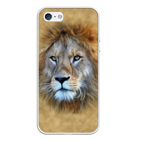 Чехол для iPhone 5/5S матовый с принтом Лев в Тюмени, Силикон | Область печати: задняя сторона чехла, без боковых панелей | голова | животные | кошка | лев | львица | природа | хищник