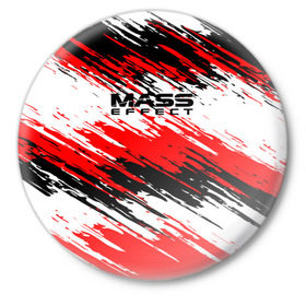 Значок с принтом Mass Effect в Тюмени,  металл | круглая форма, металлическая застежка в виде булавки | Тематика изображения на принте: n7 | shepard | галактика | жнец | космос | краска | краски | масс | нормандия | планета | шепард | эффект