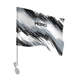 Флаг для автомобиля с принтом METRO в Тюмени, 100% полиэстер | Размер: 30*21 см | 2033 | exodus | game | last | light | metro | redux | апокалипсис | зомби | игра | краска | краски | метро | монстр | постапокалипсис
