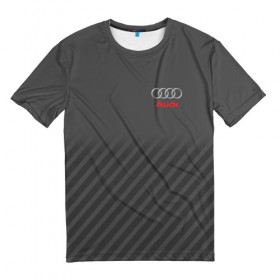 Мужская футболка 3D с принтом AUDI SPORT в Тюмени, 100% полиэфир | прямой крой, круглый вырез горловины, длина до линии бедер | Тематика изображения на принте: auto | авто | ауди | машины