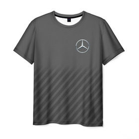 Мужская футболка 3D с принтом MERCEDES BENZ SPORT в Тюмени, 100% полиэфир | прямой крой, круглый вырез горловины, длина до линии бедер | amg | auto | mercedes | авто | автомобиль | автомобильные | бренд | марка | машины | мерседес
