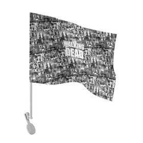 Флаг для автомобиля с принтом The Walking Dead в Тюмени, 100% полиэстер | Размер: 30*21 см | dead | walking | апокалипсис | бита | гленн | дерил | зомби | карл | люсиль | мертвецы | мишонн | ниган | рик | сериал | ходячие
