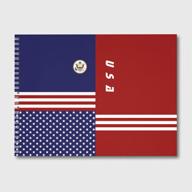 Альбом для рисования с принтом USA (США) в Тюмени, 100% бумага
 | матовая бумага, плотность 200 мг. | Тематика изображения на принте: us | usa | америка | американец | американка | американцы | америки | герб | доллар | знак | надпись | патриот | полосы | символ | соединенные | страна | сша | флаг | флага | цвета | штаты