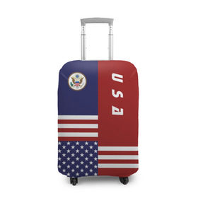 Чехол для чемодана 3D с принтом USA (США) в Тюмени, 86% полиэфир, 14% спандекс | двустороннее нанесение принта, прорези для ручек и колес | us | usa | америка | американец | американка | американцы | америки | герб | доллар | знак | надпись | патриот | полосы | символ | соединенные | страна | сша | флаг | флага | цвета | штаты