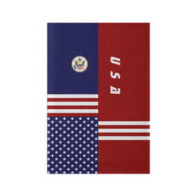 Обложка для паспорта матовая кожа с принтом USA (США) в Тюмени, натуральная матовая кожа | размер 19,3 х 13,7 см; прозрачные пластиковые крепления | Тематика изображения на принте: us | usa | америка | американец | американка | американцы | америки | герб | доллар | знак | надпись | патриот | полосы | символ | соединенные | страна | сша | флаг | флага | цвета | штаты