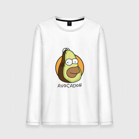 Мужской лонгслив хлопок с принтом Avocadoh в Тюмени, 100% хлопок |  | Тематика изображения на принте: doh | homer | simpsons | авокадо | гомер