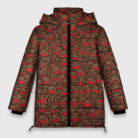 Женская зимняя куртка 3D с принтом Толпа домо-кунов в Тюмени, верх — 100% полиэстер; подкладка — 100% полиэстер; утеплитель — 100% полиэстер | длина ниже бедра, силуэт Оверсайз. Есть воротник-стойка, отстегивающийся капюшон и ветрозащитная планка. 

Боковые карманы с листочкой на кнопках и внутренний карман на молнии | domikun | domo | domo kun | jdm | домо | домо кун | домокун | дрифт | зубы | коричневый | мем | монстр | пасть | паттрен | япония | японский