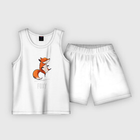 Детская пижама с шортами хлопок с принтом Лиса в Тюмени,  |  | fox | foxy | лис | лиса | лисица | лисичка | лисы | с лисой | танцующая | фокс