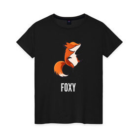 Женская футболка хлопок с принтом Лиса в Тюмени, 100% хлопок | прямой крой, круглый вырез горловины, длина до линии бедер, слегка спущенное плечо | fox | foxy | лис | лиса | лисица | лисичка | лисы | с лисой | танцующая | фокс