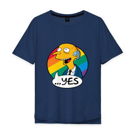 Мужская футболка хлопок Oversize с принтом Мистер Бёрнс в Тюмени, 100% хлопок | свободный крой, круглый ворот, “спинка” длиннее передней части | simpsons