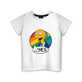 Детская футболка хлопок с принтом Мистер Бёрнс в Тюмени, 100% хлопок | круглый вырез горловины, полуприлегающий силуэт, длина до линии бедер | Тематика изображения на принте: simpsons