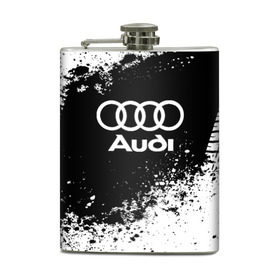 Фляга с принтом Audi abstract sport в Тюмени, металлический корпус | емкость 0,22 л, размер 125 х 94 мм. Виниловая наклейка запечатывается полностью | ауди | кольца | лого | машина