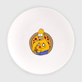 Тарелка с принтом Гомер и пицца в Тюмени, фарфор | диаметр - 210 мм
диаметр для нанесения принта - 120 мм | Тематика изображения на принте: homer | simpsons | гомер