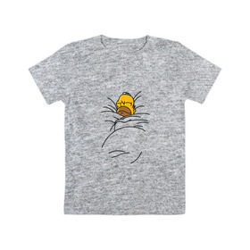 Детская футболка хлопок с принтом Спящий Гомер в Тюмени, 100% хлопок | круглый вырез горловины, полуприлегающий силуэт, длина до линии бедер | homer | simpsons | гомер | симпсоны