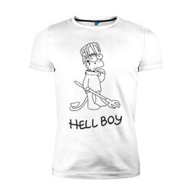Мужская футболка премиум с принтом Bart Lil Peep в Тюмени, 92% хлопок, 8% лайкра | приталенный силуэт, круглый вырез ворота, длина до линии бедра, короткий рукав | bart simpson | lil peep | барт симпсоны | лил пип