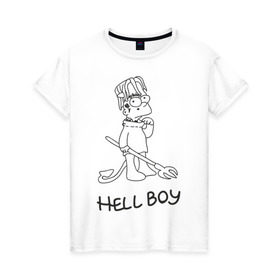 Женская футболка хлопок с принтом Bart Lil Peep в Тюмени, 100% хлопок | прямой крой, круглый вырез горловины, длина до линии бедер, слегка спущенное плечо | bart simpson | lil peep | барт симпсоны | лил пип