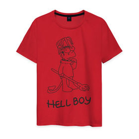 Мужская футболка хлопок с принтом Bart Lil Peep в Тюмени, 100% хлопок | прямой крой, круглый вырез горловины, длина до линии бедер, слегка спущенное плечо. | bart simpson | lil peep | барт симпсоны | лил пип