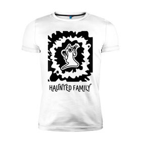 Мужская футболка премиум с принтом Haunted Family в Тюмени, 92% хлопок, 8% лайкра | приталенный силуэт, круглый вырез ворота, длина до линии бедра, короткий рукав | 