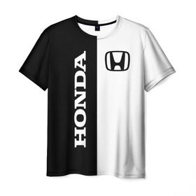 Мужская футболка 3D с принтом Honda в Тюмени, 100% полиэфир | прямой крой, круглый вырез горловины, длина до линии бедер | accord | acty | amaze | avancier | br v | brio | city | civic | cr | crider | crosstour | honda | hybrid | motor co | авто | автомобиль | знак | лого | машина | мотор | символ | тачка | хонда | эмблема