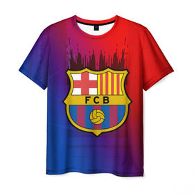 Мужская футболка 3D с принтом FC Barcelona color sport в Тюмени, 100% полиэфир | прямой крой, круглый вырез горловины, длина до линии бедер | football | soccer | барселона
