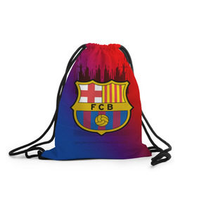 Рюкзак-мешок 3D с принтом FC Barcelona color sport в Тюмени, 100% полиэстер | плотность ткани — 200 г/м2, размер — 35 х 45 см; лямки — толстые шнурки, застежка на шнуровке, без карманов и подкладки | Тематика изображения на принте: football | soccer | барселона